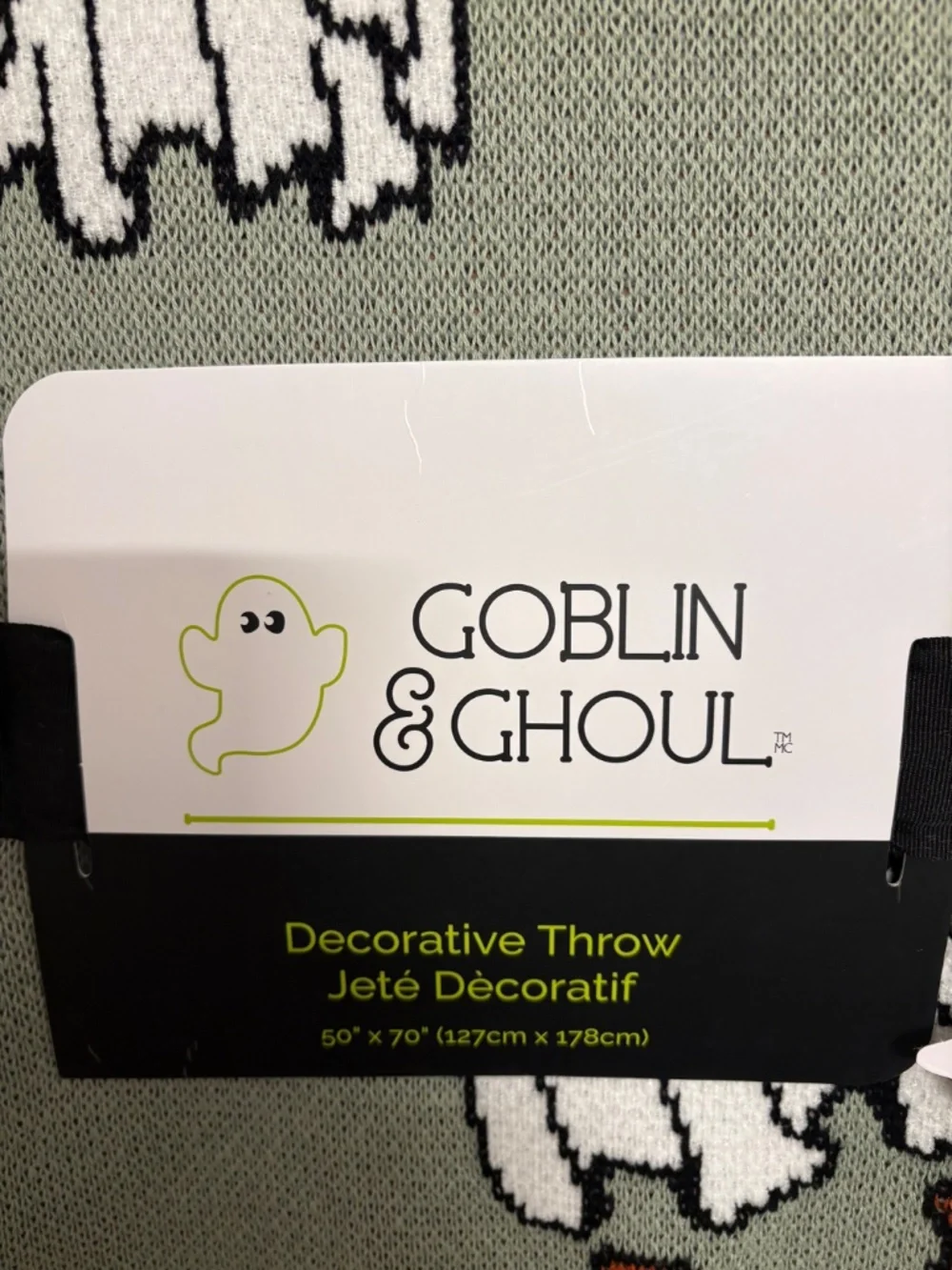 VIRAL Goblin & Ghoul Ghost Decorative Throw - Sage Green skates, coffee, music